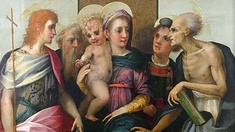 "Thronende Madonna mit vier Heiligen"