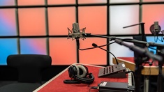 Mikrofon im Studio, Kopfhörer