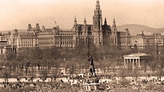 Blick auf das Rathaus vom Heldenplatz (Buchcover, Ausschnitt) 