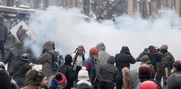 Protestierende Menschen in Kiew