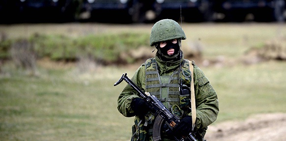 Russischer Soldat auf der Krim