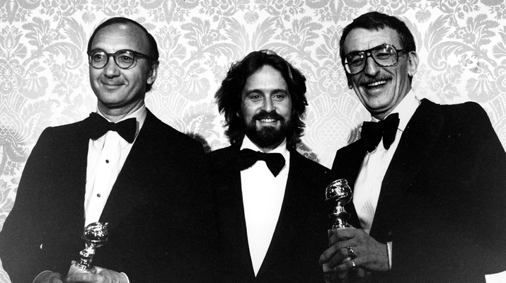 Neil Simon, Michael Douglas und Herbert Ross bei der Golden-Globe-Verleihung 1978