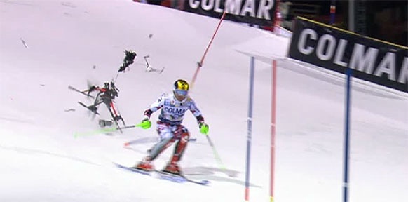 ORF Marcel Hirscher und eine zerschellende Drohne