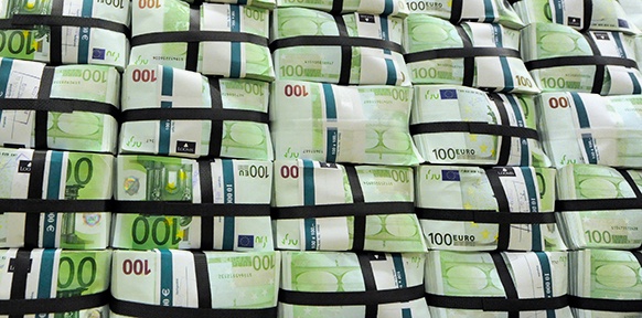 Stapel Euro-Banknoten