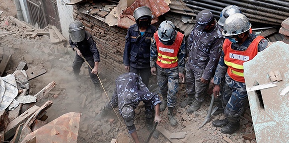 Rettungsarbeiten in Nepal
