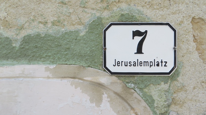 Adressschild "Jerusalemplatz 7"