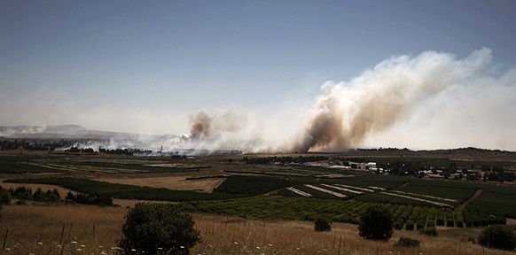 Rauch über dem Golan