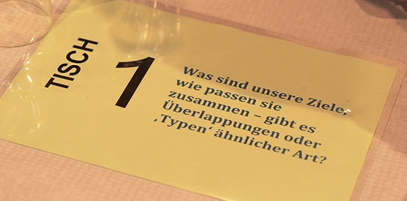 Tischkarte: "Was sind unsere Ziele"
