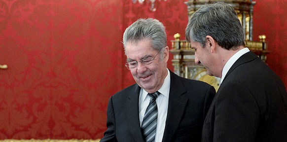ÖVP-Chef Michael Spindelegger und BP Heinz Fischer