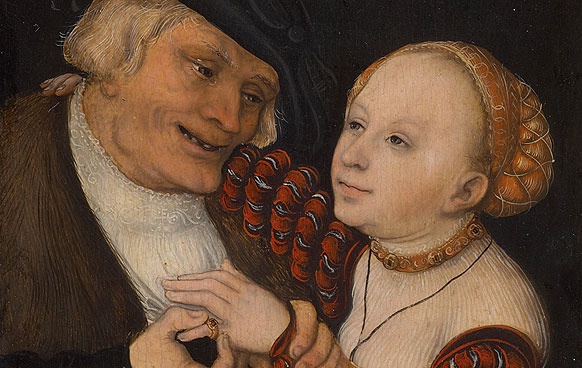 Lucas Cranach d. Ä., "Alter Mann und Mädchen" (Ausschnitt)