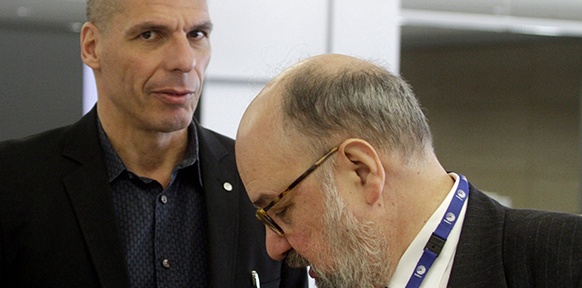 Yanis Varoufakis und Nikos Theocharakis