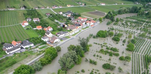 Überflutete Felder