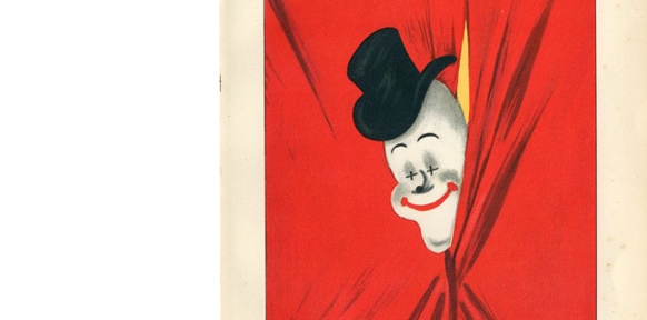 Clown-Zeichnung von Walter Trier – Cover-Entwurf fü r die Zeitschrift „Uhu“