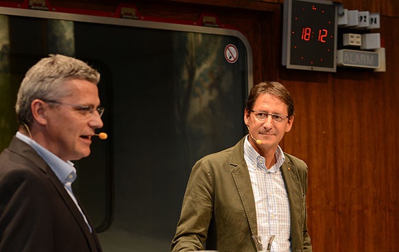 (C) ORF Hannes Aigelsreiter und Josef Bucher im Studio