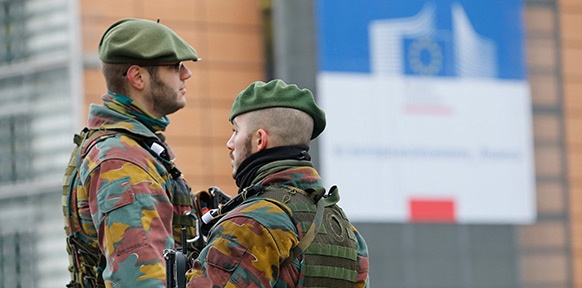 Militär bewacht Treffen der Außenminister in Brüssel