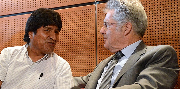 Evo Morales und Heinz Fischer