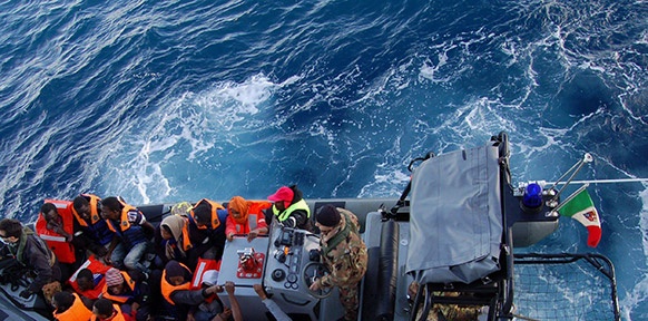 Flüchtlinge im Rettungsboot