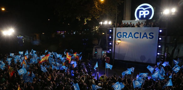 APA/AFP/CESAR MANSO Spanische Wahlkundgebung