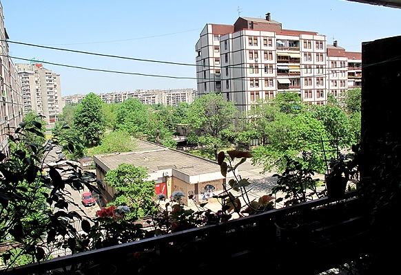 Blick vom Balkon des Blok 19A. Novi Beograd