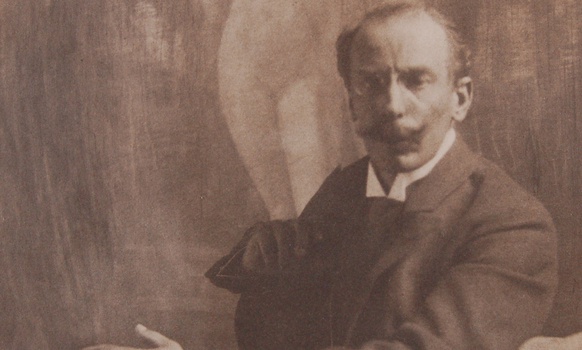 Frank Eugene, Porträt Heinrich Kühn, um 1907, Platindruck, 11,8 × 14,8cm, Leihgabe aus Privatsammlung