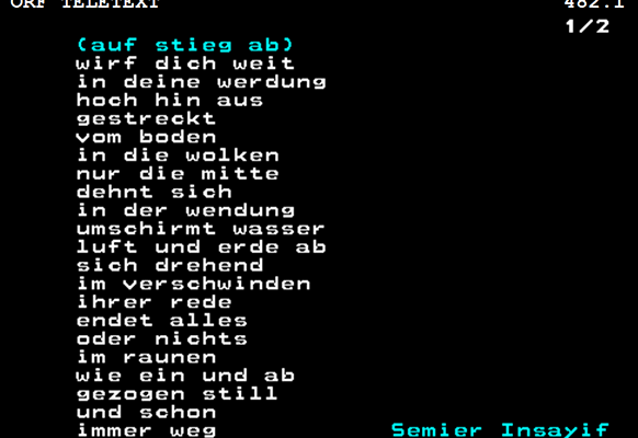 Screenshot des Gedichts "(auf stieg ab)"