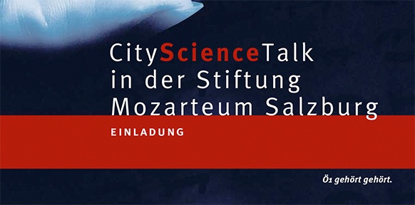 CityScienceTalk in der Stiftung Mozarteum- Schriftzug