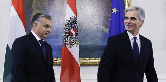 Werner Faymann und  Viktor Orban