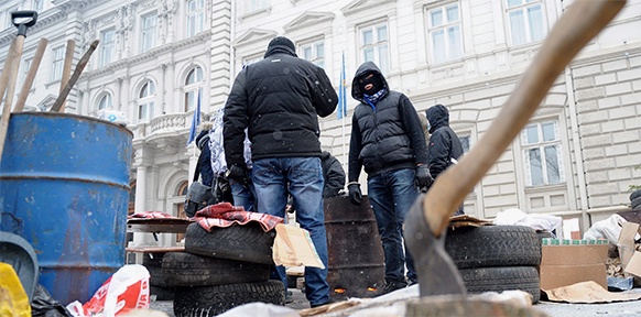 Demonstranten in Kiew