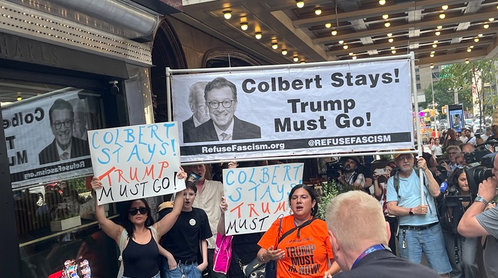 Prosteste für Stephen Colbert