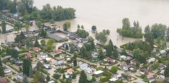 Die überschwemmte Ortschaft Kritzendorf