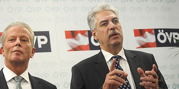 Der ÖVP-Parteichef Reinhold Mitterlehner und  Finanzminister Hans Jörg Schelling