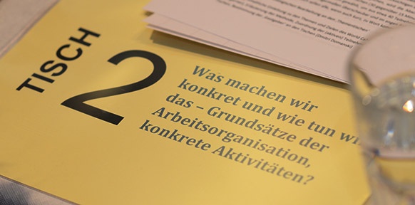 Tischkarte: "Was machen wir konkret"