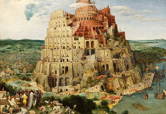 Der Turmbau von Babel symbolisiert die „babylonische Sprachverwirrung“. Sie sollte mit der Einführung einer Plansprache behoben werden.