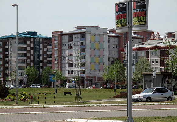 Blockbebauung Novi Beograd. 1980er und 90er Jahre.