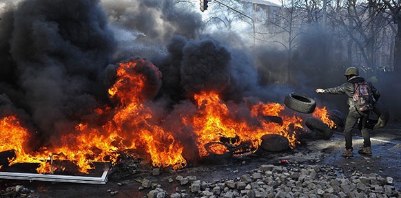 Feuer in Kiev