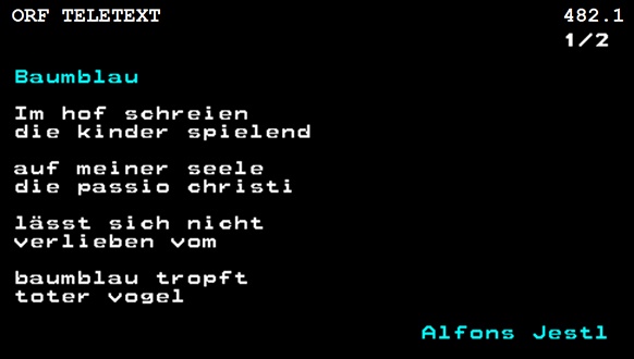 Screenshot des Gedichtes "Baumblau"