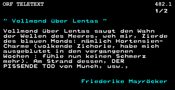 Screenshot des Gedichts " Vollmond über Lentas "