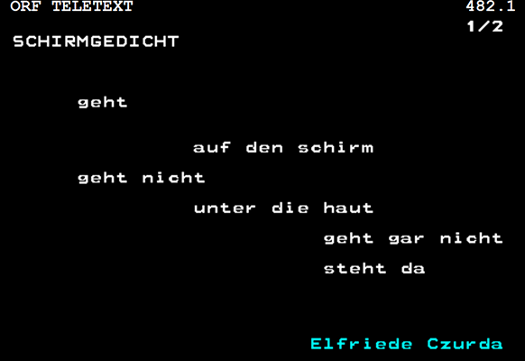 Screenshot des Gedichts "Schirmgedicht"