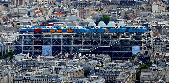 Luftaufnahme des Centre Pompidou