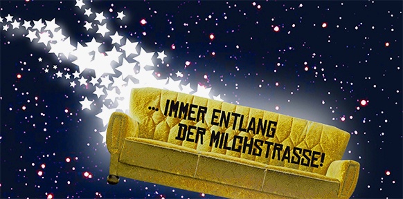 Wien-Modern-Sujet: gelbes Sofa mit Sternen
