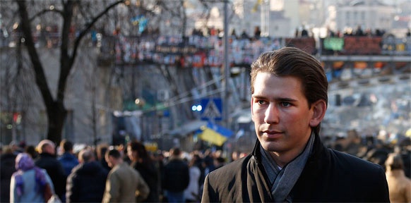 Sebastian Kurz am Maidan in Kiew