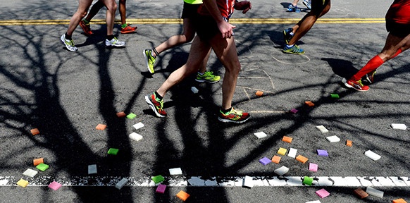 Läufer beim Boston Marathon