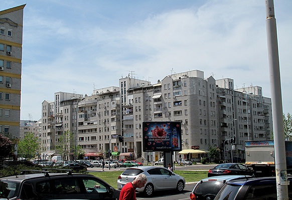 Blockbebauung Novi Beograd. 1980er und 90er Jahre.