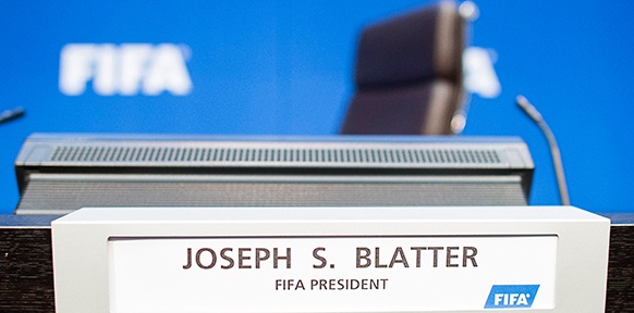 Das Namensschild von Joseph S. Blatter