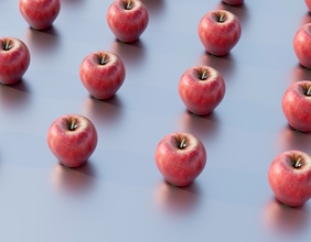 Äpfel in Reih' und Glied