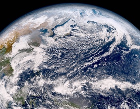 Die Erde fotografiert vom Wettersalteliten Himawari-9 