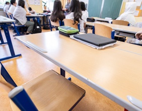 Klassenzimmer einer Mittelschule in Wien