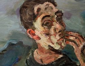 Oskar Kokoschka, Selbstbildnis, eine Hand ans Gesicht gelegt, 1918/19 (Ausschnitt)