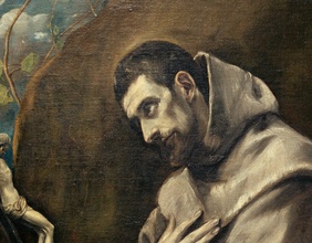 Franz von Assisi: “Heiliger Franziskus im Gebet” Ausschnitt des Ölgemäldes von El Greco