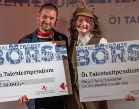 Christian Azzouni und Lorena Mantl, Gewinner:innen des Ö1 Talentestipendiums